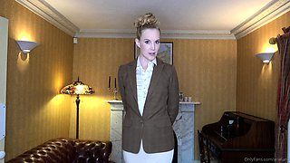 Naughty blonde femdom fetish hottie rams ass with strapon