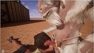 Tomb Raider And Lara Craft - Lara Fucks With Ancient Goatman And Gets Captured