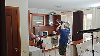 Kinky Husband Films His Mature Hot Wife in the Kitchen to Have a Private Erotic Recording