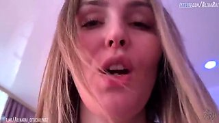 Stepson fucks stepmom in hotel room and cums in her mouth - Alina Rai MILF POV