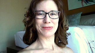 Busty brunette with big boobs rides cock