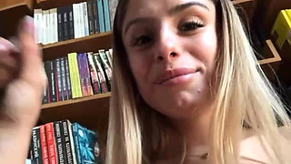 Young Italian in the Library Use Dildo and Anal Plug