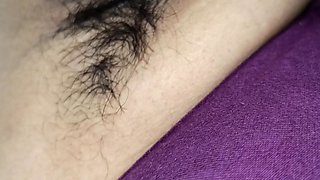 Housewife Showing Front Side Beautiful Structure with Bra Strap in Bed