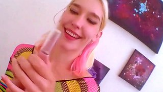 Small Titted Mom Uses Toys And Real Dong