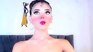 Amateur Teen with Huge Dildo Masturbating on Webcam