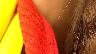 A Pregnant Indian Stepsister Sniffs Her Red Panties and Sneezes on Them, Which Turns Her on and She Masturbates Because