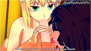 Fate/stay Night: Fucking Rin And Saber At The Same Time (3d Hentai Uncensored)