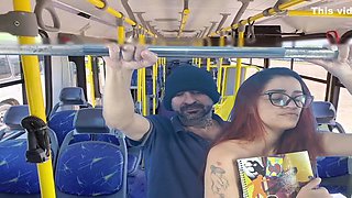 Student 18+ Was Fucked From Behind Inside The Bus By A Stranger!