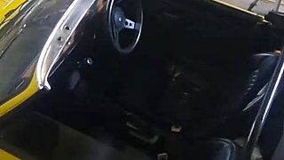 Behind the scenes vintage car