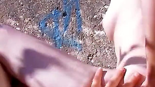 Sexy skinny teen Vladana fucked by stepdad outdoor on vacation