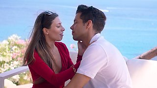 Sultry outdoors, Alberto & Brunette babe Talia's passion ignites