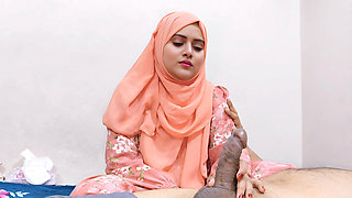 Indian Beautiful Hijabi Sister in Law Romantic Conversation with Brother in Law and Handjob