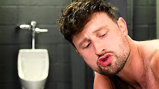 Fisting skinny gay fists BF in toilet