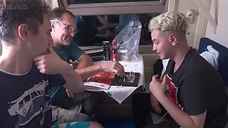 Redheaded Russian hoe takes hard dick on the train