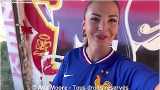 Giant Bukkake - French Slut Sucks Strangers For Euro 2024 Of Football With Ava Moore