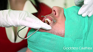 Latex Nurse E-stim and Mouth Exploration