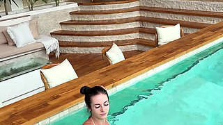 Chill Day on Villa, Tease in the Pool, Shower