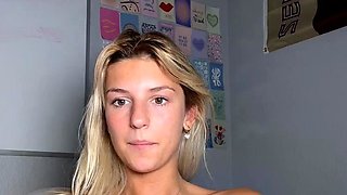 Blonde teen Sierras first erotic masturbation video