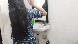 Step Sister Fucked Hard in Bathroom - Rough Desi Sex with Kajolbabs