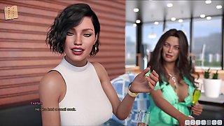 Busty brunette takes you through a game walkthrough