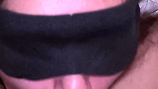Homemade Blindfolded Amateur Cumshot and Swallow