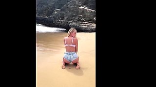 Cute blonde ass fucked in a public restroom