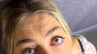 Cum maniac rewarded with hot facial after fabulous blowjob