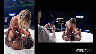 Wifey Fit Blonde Hotwife Cassie Bender Gets a BBC Creampie in Front of Hubby