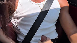 Mary Rock Sucked Her Boyfriend's Dick in the Car