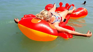 Sexy blonde chick solo masturbation