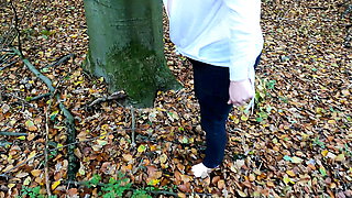 Topless and barefeet tit punishment in the woods