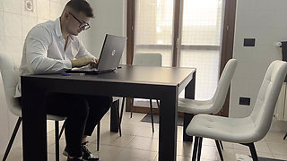 Secretary Masturbates at Work but Is Seen by Her Boss