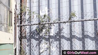 Big tits dirt with horny girl from Girls Out West