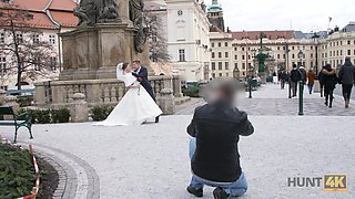 Sexy bride fucks another man for money in front of her fiance