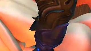 Fire demon fucks hard young beautiful blonde in the dark castle