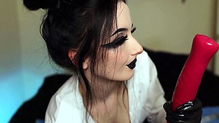 Ass licking for brunette in sexy lingerie