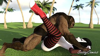 Mavis Dracula Fucked Hard by Monster on A Gulf Course