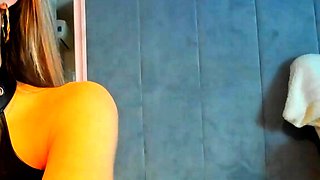 Big Boobed Blonde Masturbates With A Dildo In The Bathroom