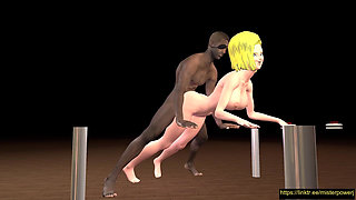 Android 18 Doggy Cheating Over Desk