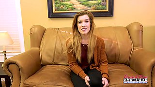 Lusty Ginger Keaton Finger Fucks Her Twat To Give A Deep BJ!