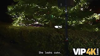 Brunette Picked Up for Christmas Sex - Santa's Cumshot Present in HD