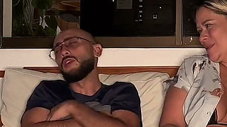 My horny brother-in-law is staying over, so I decide to ride his big, hairless cock with my MILF pussy until it's full of cum!