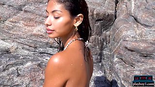 Tiny Mexican teenage naked on the beach