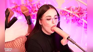 Naughty college girl Drogana Loncar takes a hard deep throat and gets pounded doggy style