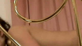 Brunette with small tits craves anal and a thick facial