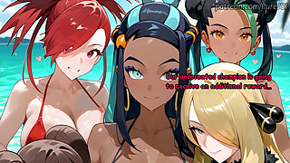 Enjoy the beach rewarding ceremony with Pokegirls (Sex JOI)