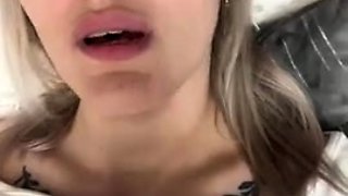 Blonde teen home alone masturbating