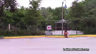 Picking up dumped and stranded Latina for a quickie