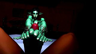 Foxy 3D Superwoman bounces up and down on a cock