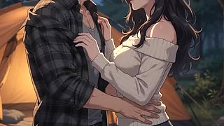 Stepmom and Stepson Too Close to Resist in Tent – Forbidden Hentai Night